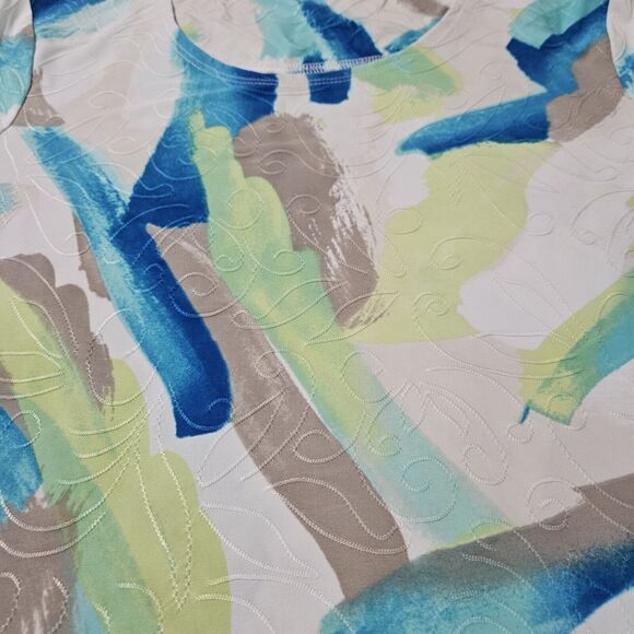 JM Collection Womens Blouse Multi-Color Size PM Polyester Blend Pullover Stretch - Picture 9 of 12